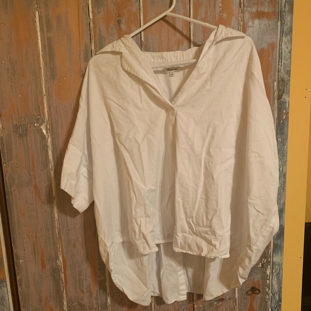 Madewell White Blouse Button Up Back Size 3X